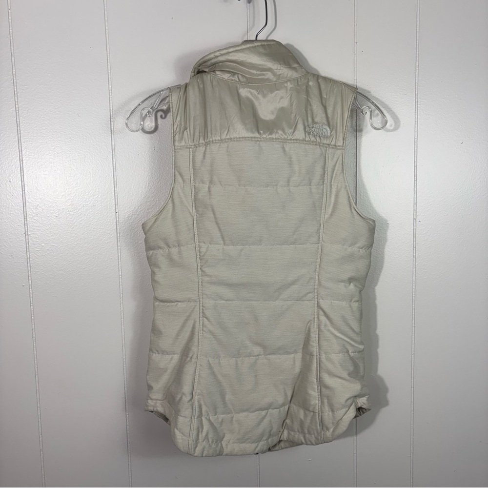 The North Face Pseudio Beige Off White Puffer Vest Hybrid Tech Fabric XS Outdoor - Picture 6 of 6